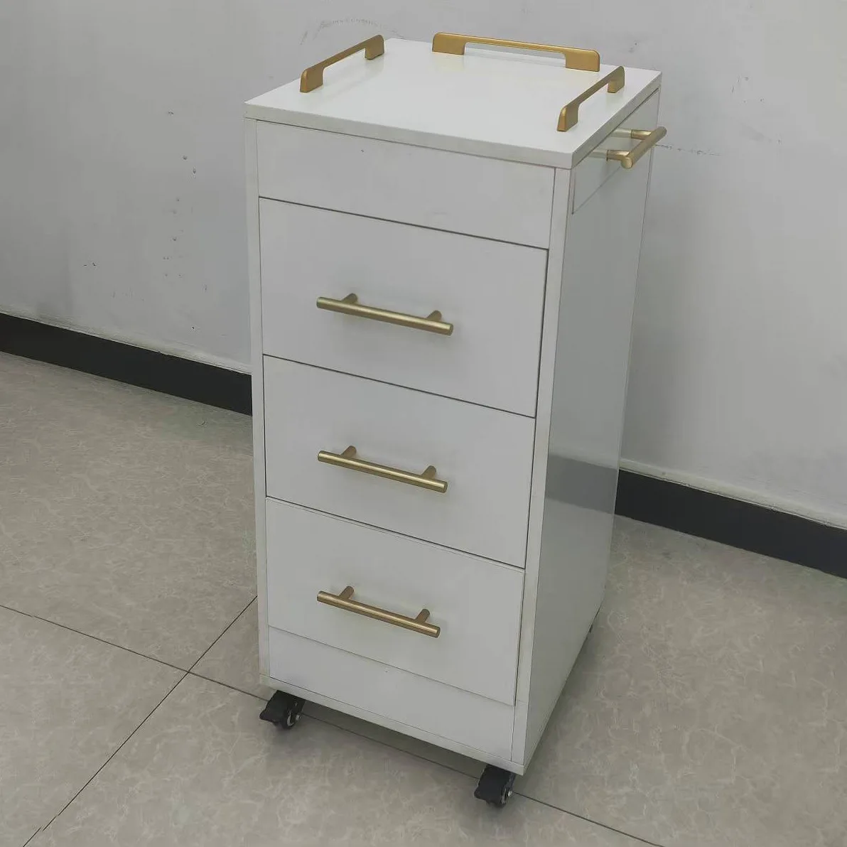 이발소 도구 캐비닛 살롱 전용 책상 서랍장 이동식 헤어 도구 보관함