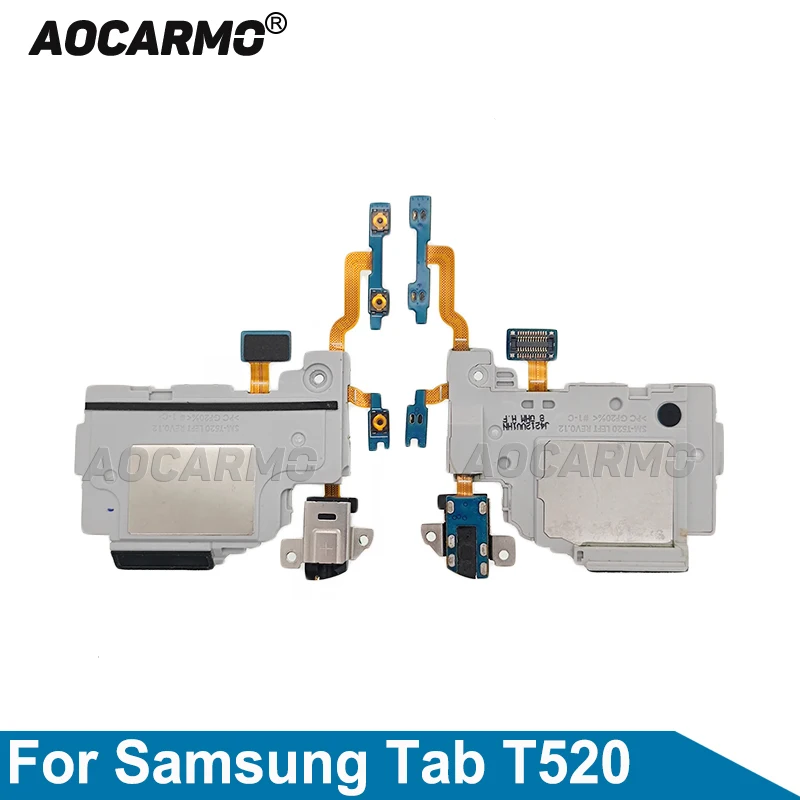 Aocarmo For Samsung Tab Pro 10.1 T520 Loudspeaker Buzzer Speaker With Power Volume Headphone Jack Replacement Parts