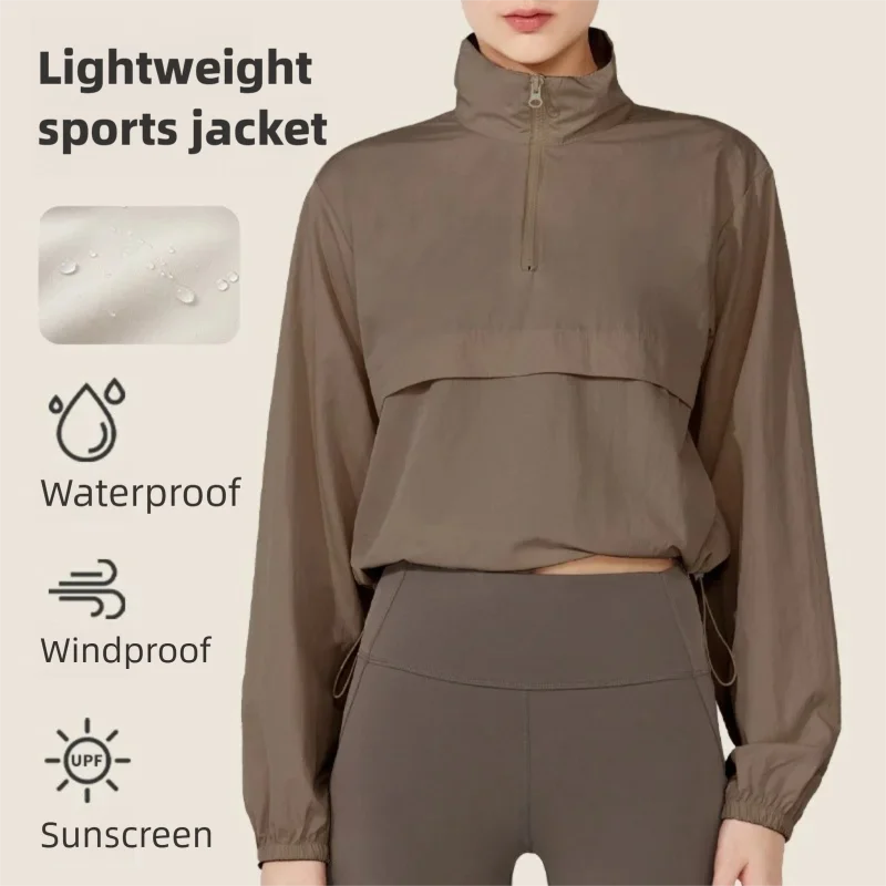 Veste coupe-vent fine pour femmes, protection solaire, manteau à manches longues, ample, décontracté, pour le yoga, printemps, été, sports de plein air