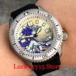 Tandorio Titanium Diver 20ATM NH35 Automatic Men Watch At 3.8 KAGAWANA Dial White Chapter Ring Sapphire Glass Rubber Strap