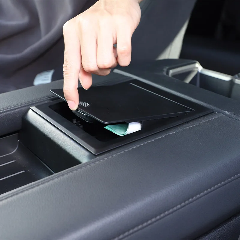 

For Toyota Tundra 2022-2025 ABS Black Car Armrest Box Hidden Storage Box Multifunctional Storage Box Car Interior Accessories