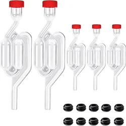 S-Shape Airlocks Homebrew Bubble Airlock Carboys Stopper Fermenter Seal Valve with Food Grade Grommets Wine Making