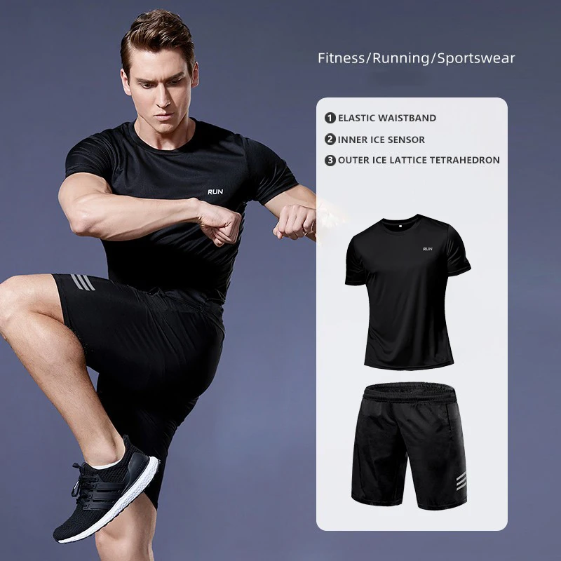 Men\'s Sportswear Tracksuit Gym Compression Clothing Fitness Running Set Athletic Wear T Shirts Ropa Deportiva Hombre Camisetas