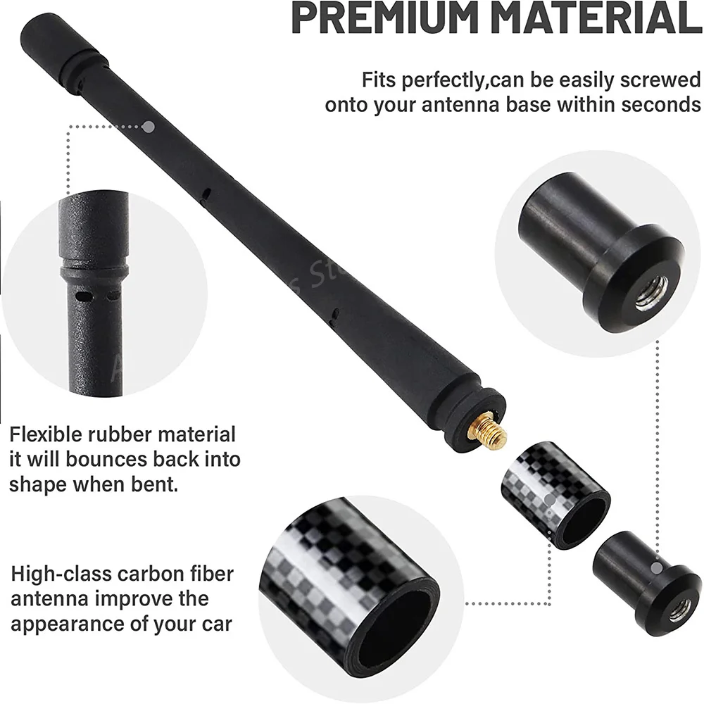 13Inch Rubber Antenna For Dodge Ram 1500 2012-2022 + Truck Car Accessories Antenna Replacement For AM FM Reception