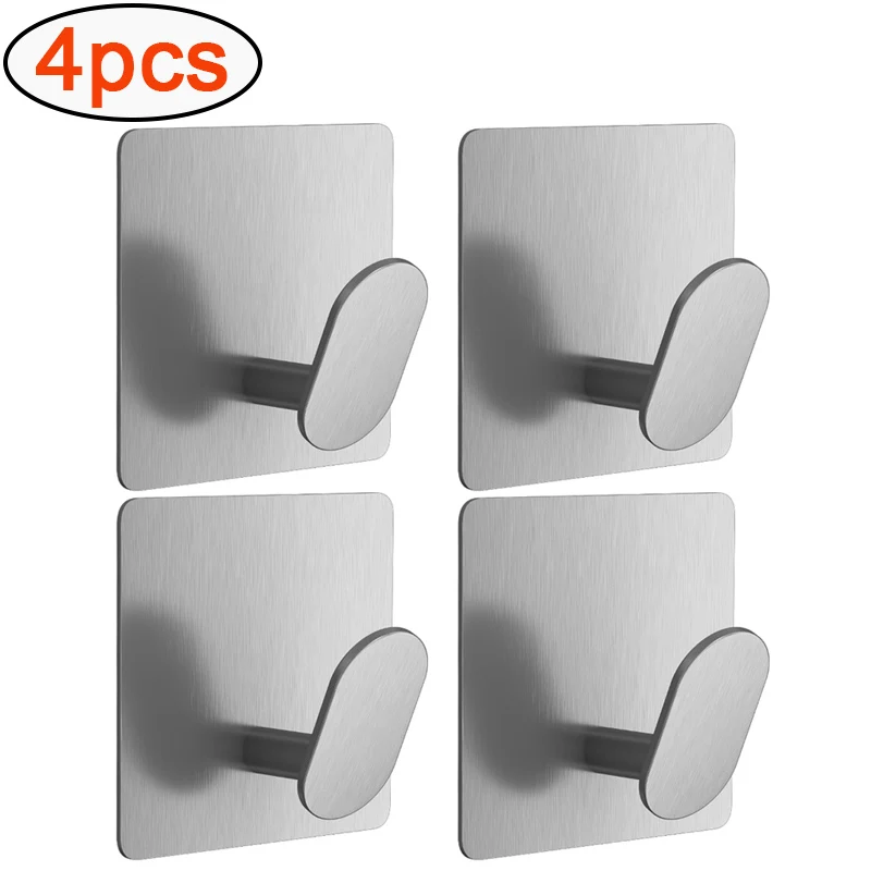 4/1 stücke Edelstahl Bad Robe Haken Klebstoff Wand Haken Handtuch halter Bad Küche Hardware Mehrzweck Aufhänger Haken