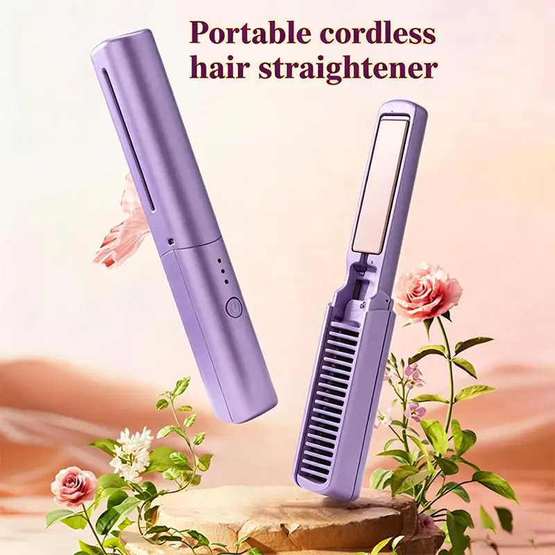 Electric Hair Straightening Comb Hair Curling Brush Multi-Functional Heating Professional Hair Straightening Curling Convenient