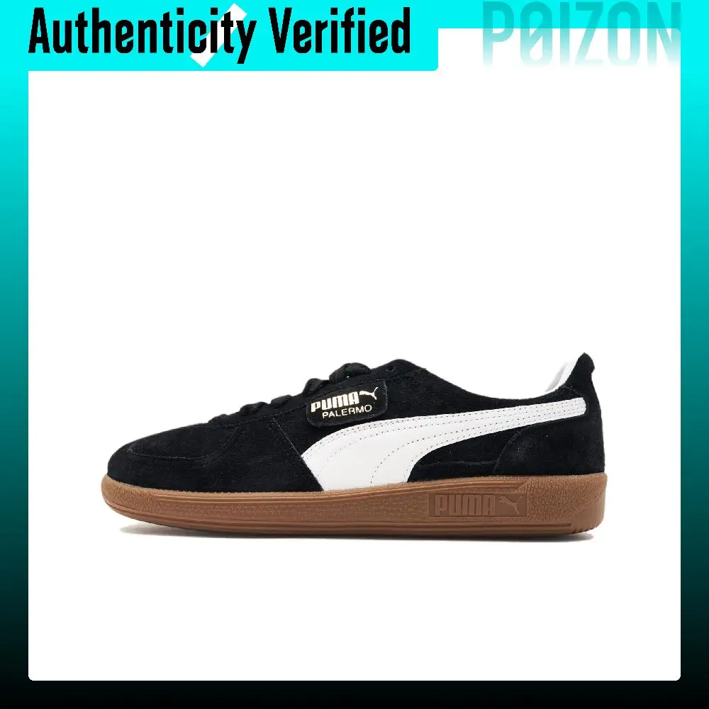 PUMA Palermo Comfortable Low top German Army Trainers Unisex Black White 396463-10