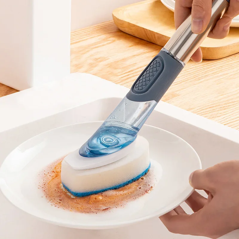 Cleaning Tools Silicone Dish Brush for Kitchen Soap Dispenser Dishwashing Household Useful Things Home Other Accessories Gadgets