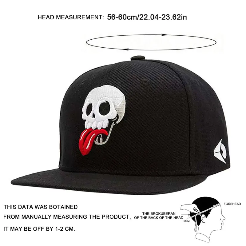 Cappelli hip-hop con ricamo scheletro unisex Cappelli da baseball snapback casual regolabili primavera autunno Cappello per protezione solare da esterno