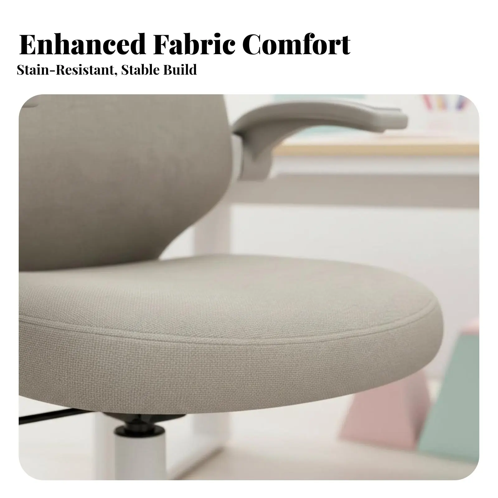 Cadeira Ergonômica Ajustável para Crianças com Base Estável, Assento Respirável e Rodízios Bloqueáveis para Estudantes, Sala de Estudo, Quarto