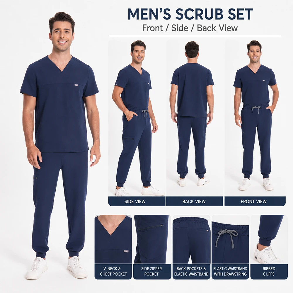 ensemble-d'uniformes-medicaux-pour-hommes-infirmiers-blouses-d'infirmiere-vetements-de-travail-medicaux-doux-respirants-impermeables-et-antibacteriens