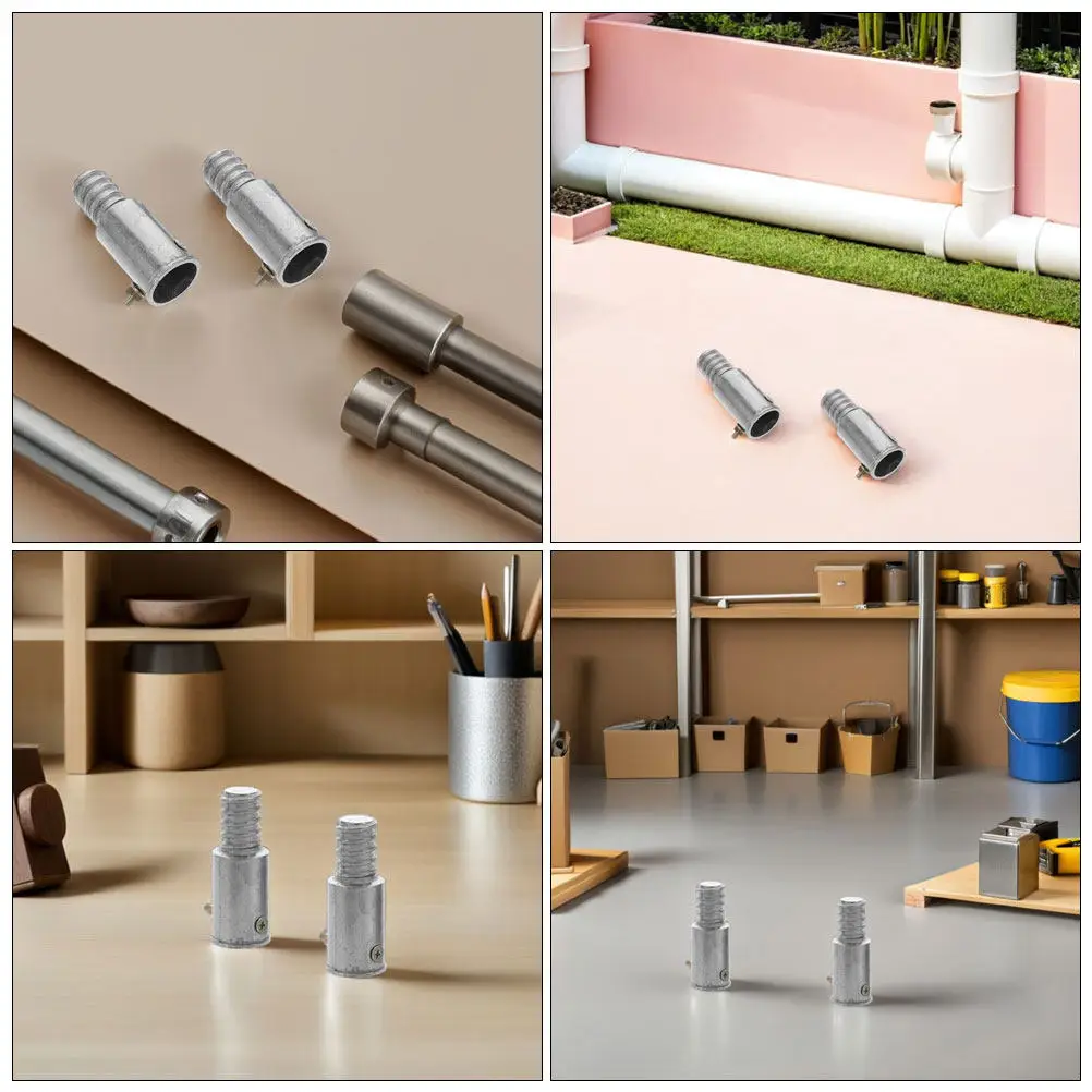 2Set Precision Machined Aluminum Alloy Threaded Connector Tip 22Mm Secure Fit for Cleaning Tools Broom Mop Brush Pole