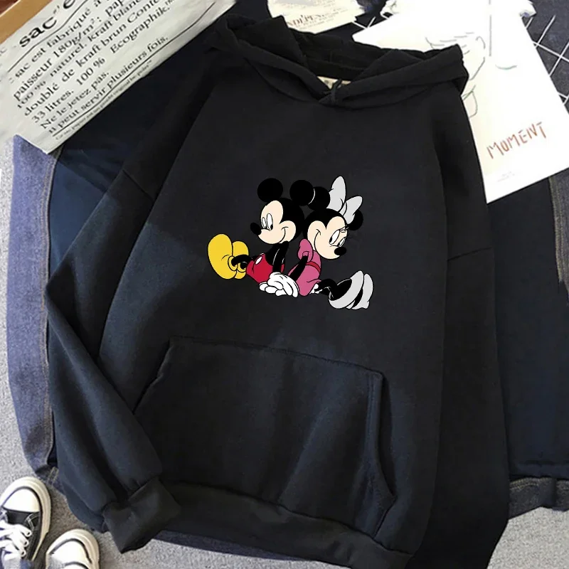 Harajuku Disney Women Hoodie Cute Mickey Mouse Hoodie Cartoon Clothing Top Long Sleeve Hoodies Sweater Fashion Hooded Sweatshirt