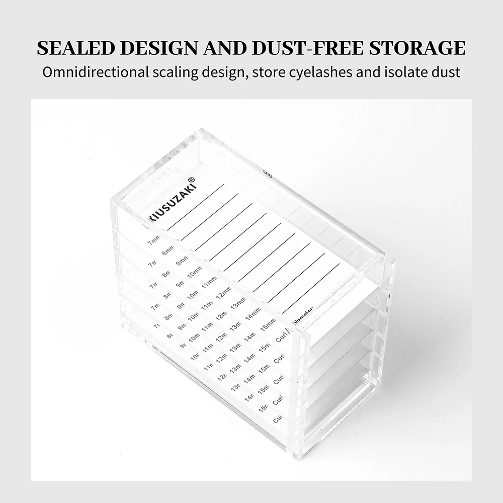 XIUSUZAKI False Eyelashes Storage Box 5 Layers Acrylic Pallet Lash Holder Display Stand Eyelash Extensions Makeup Tools Supplier