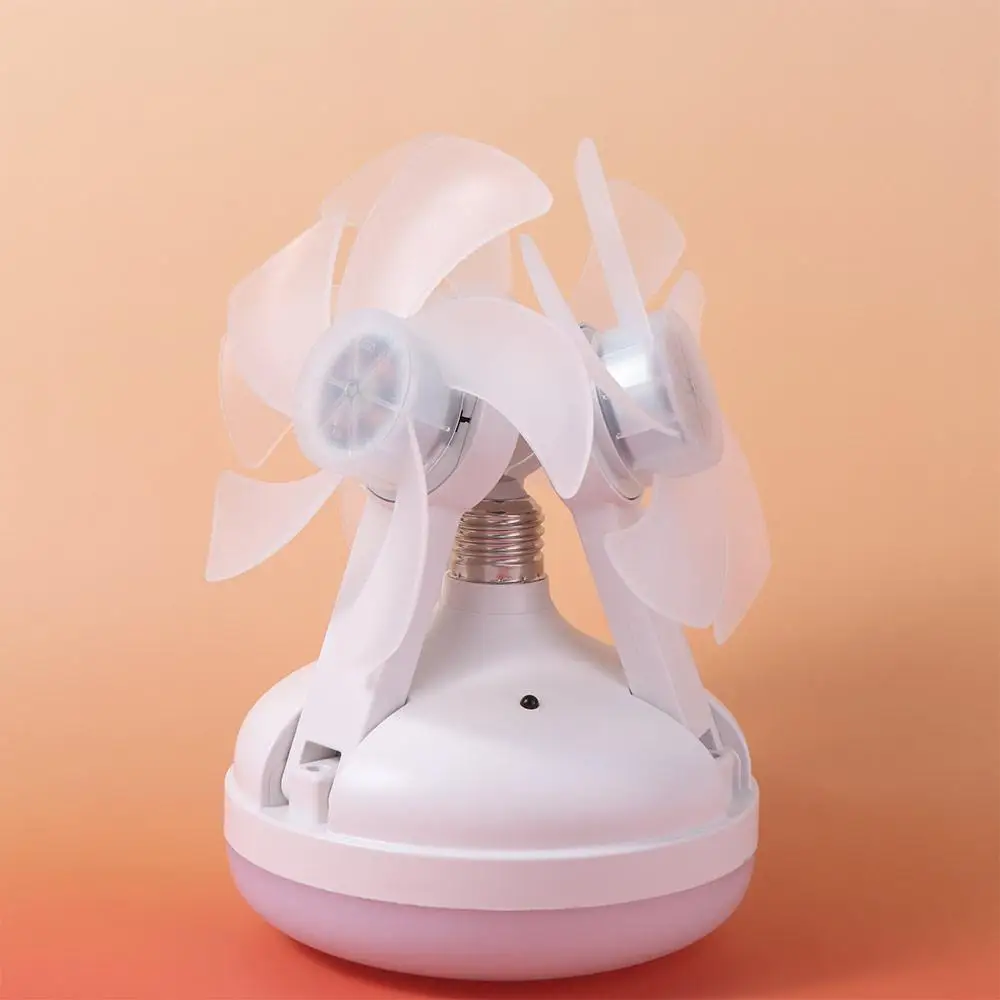 2 in 1 Ceiling Fan Remote Control 3 Gears Dimming Hanging Fan with LED Light Quiet Energy Saving Electric Cordless Fan Dormitory