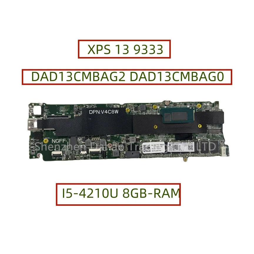 

DAD13CMBAG2 DAD13CMBAG0 For DELL XPS 13 9333 Laptop Motherboard With I5-4210U 8GB-RAM CN-05XTMD 05XTMD 5XTMD