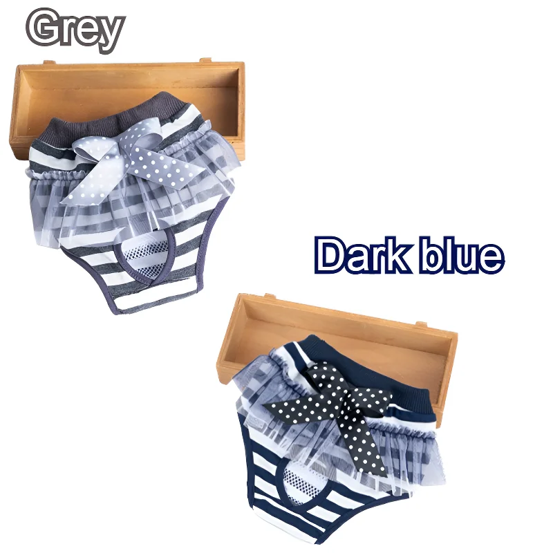 Cute Pet Dog Striped Sanitary Physiological Pants Panty In Season Diaper for Puppy Female Lovely Underwear Pet Briefs