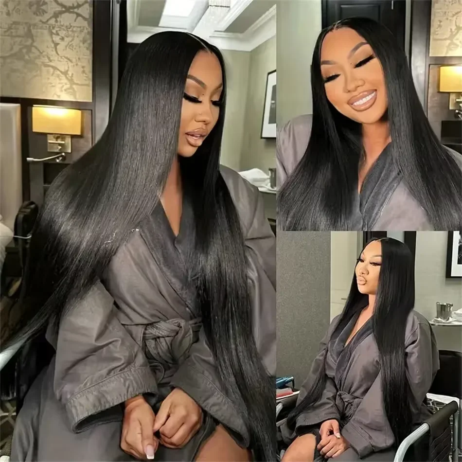 IRoshion 200 Плотность 38 40 дюймов Предварительно выщипанные кружевные фронтальные парики 13x6 13x7 Bone Straight HD Прозрачные парики из натуральных волос на кружеве спереди