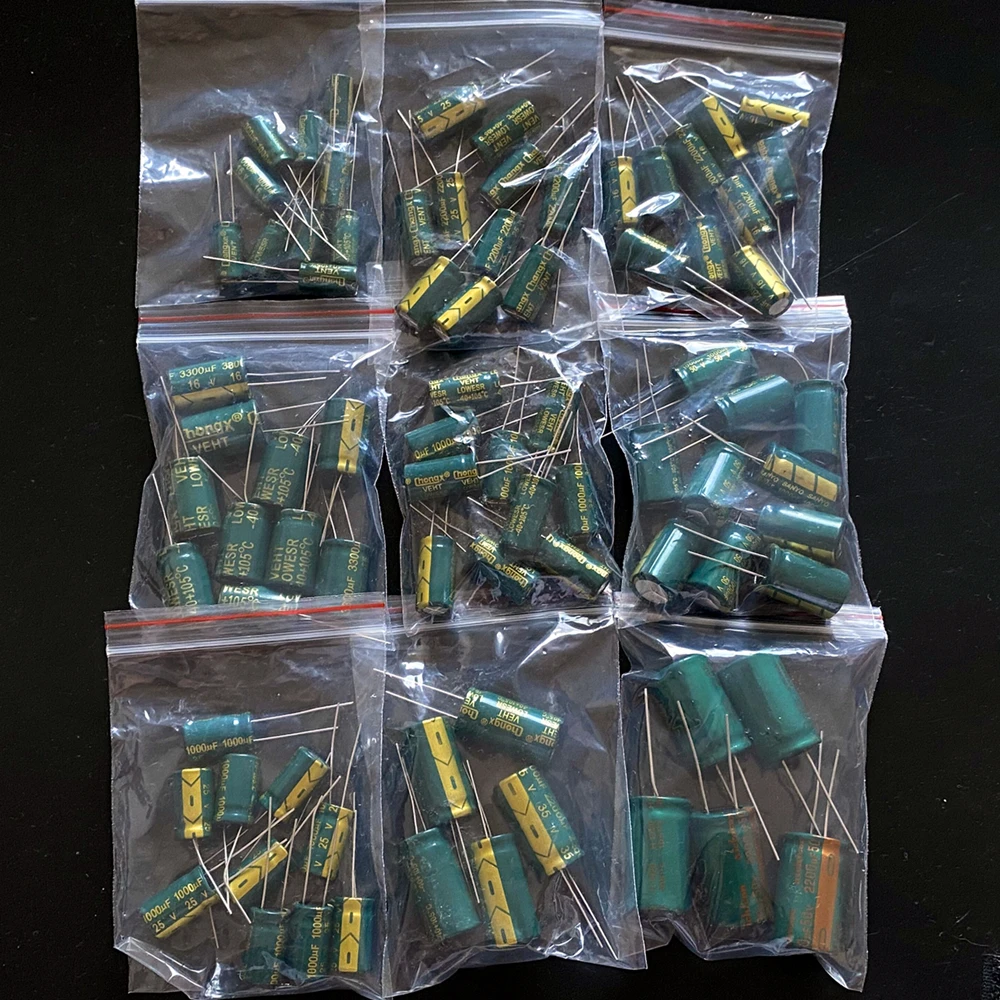 80Pcs High quality 9 value kit 1000uF-3300uF Electrolytic Capacitor Package for arduino 16V 25V 35V 50V 1000UF 2200UF 3300UF