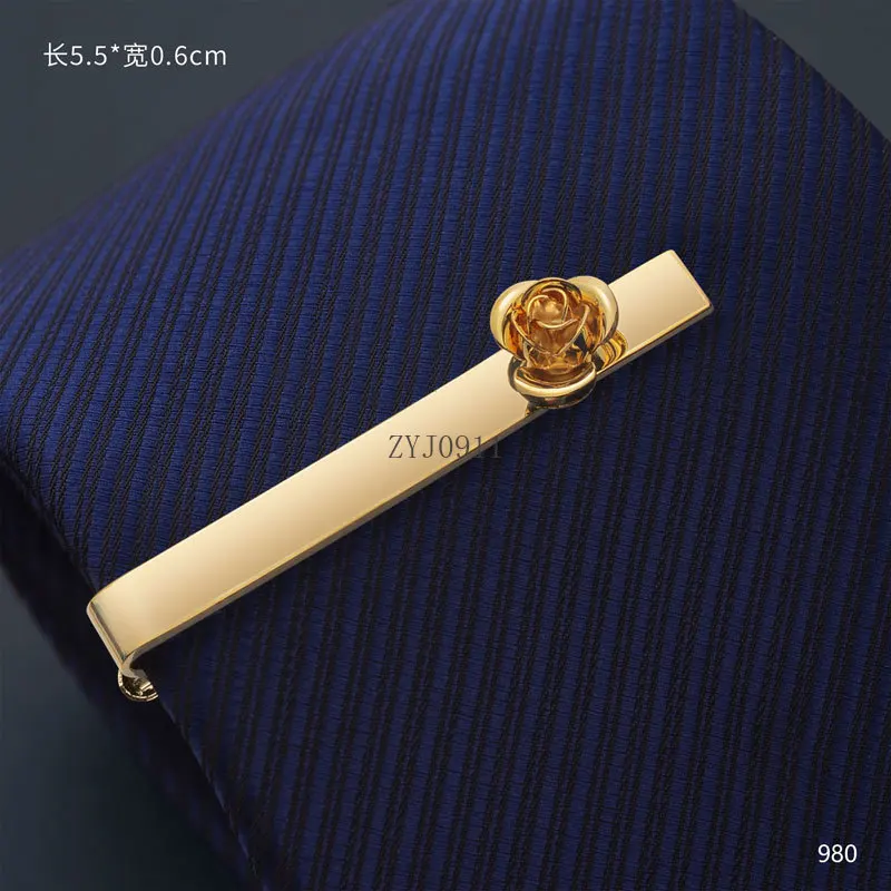 مشبك ربطة عنق ذهبي للرجال بإبزيم ثابت للأعمال الراقية للرجال والنساء نفس مشبك ربطة عنق