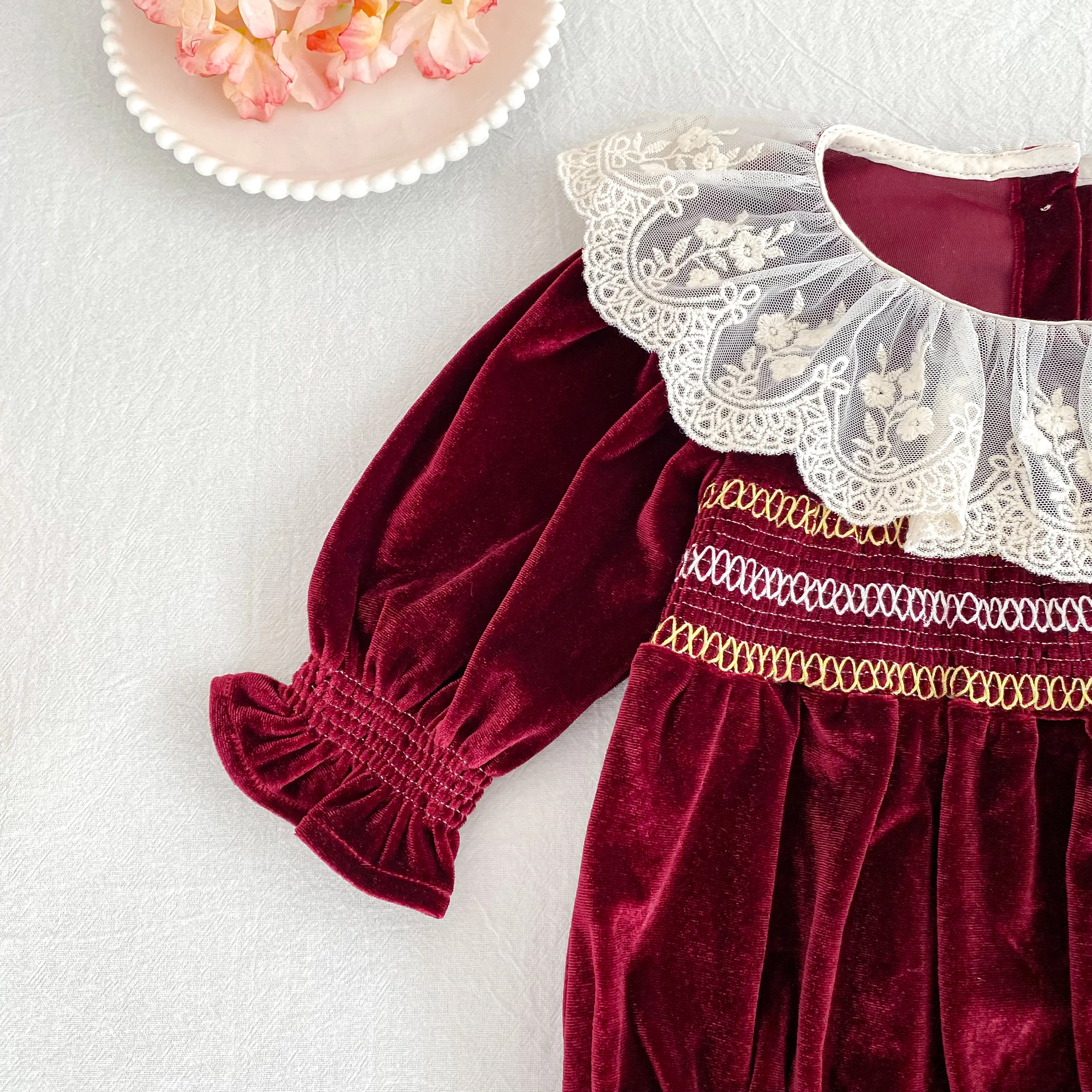 2026 Neu 0-24M Weihnachten Kleinkind Mädchen Roter Spitzen-Strampler Langärmeliger Baby-Mädchen-Jumpsuit Kinder Frühlingskleidung – Detail 9