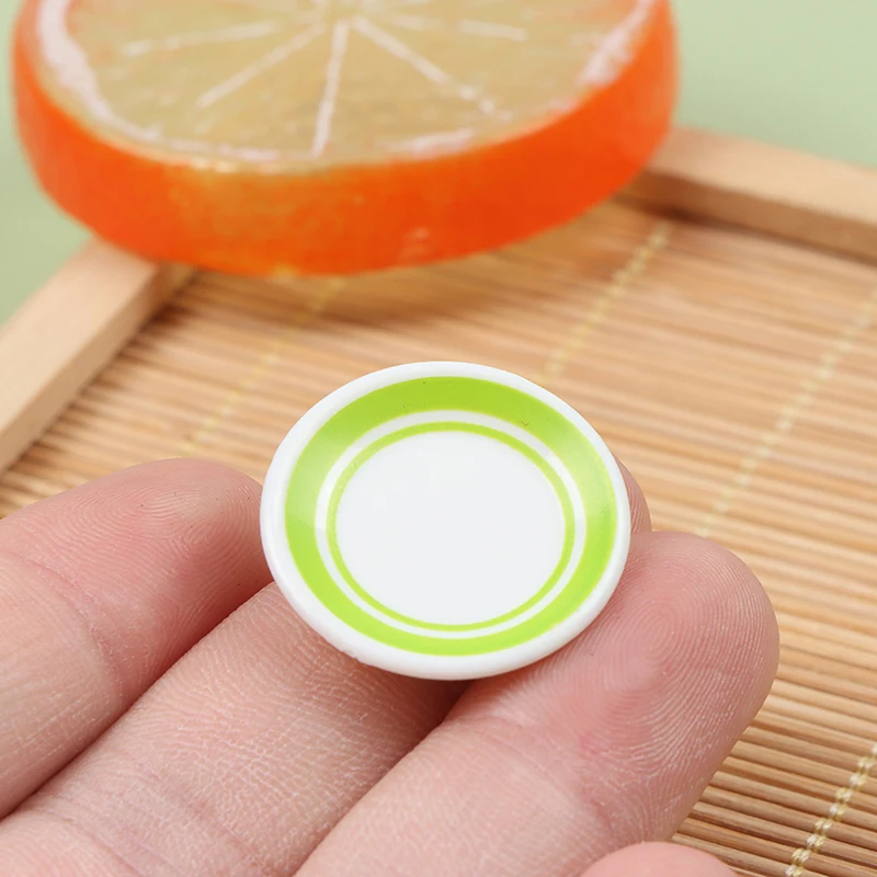 5Pcs/Set Dollhouse Colorful Dinner Plates Doll Durable Mini Food Dishes Tableware Miniature Doll House Accessories Kitchen Toys