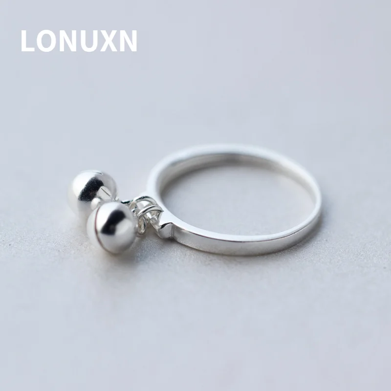 High Quality Double Bells Girls Ring 100% 925 Sterling Silver Bell Ring for Women Jewelry Finger Rings Women Cute Gift