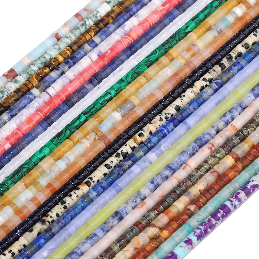 Image of 4x2mm natürliche Rondelle Perlen Stein Tigerauge schwarze Achate Jaspis flache Scheibe runde Perlen für Schmuckherstellung DIY Charm Armband
