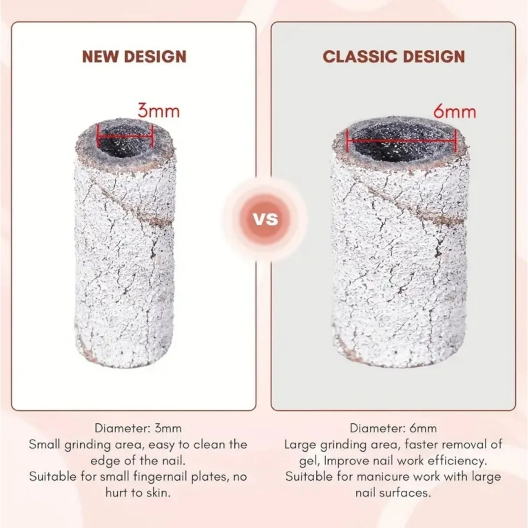 100 Teile/beutel 3mm Mini Nagel Schleifbänder Verdickte Hochwertige Bunte Nagel Schleif Ringe für Entfernen Nagellack, polieren Schnitt