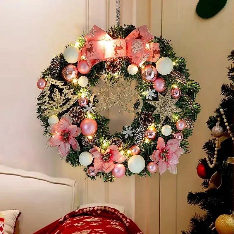 

Wreath Wreath Christmas Ornament Simulation Rattan Christmas Tree Hotelier Scene Arrangement Door Wall Ornament