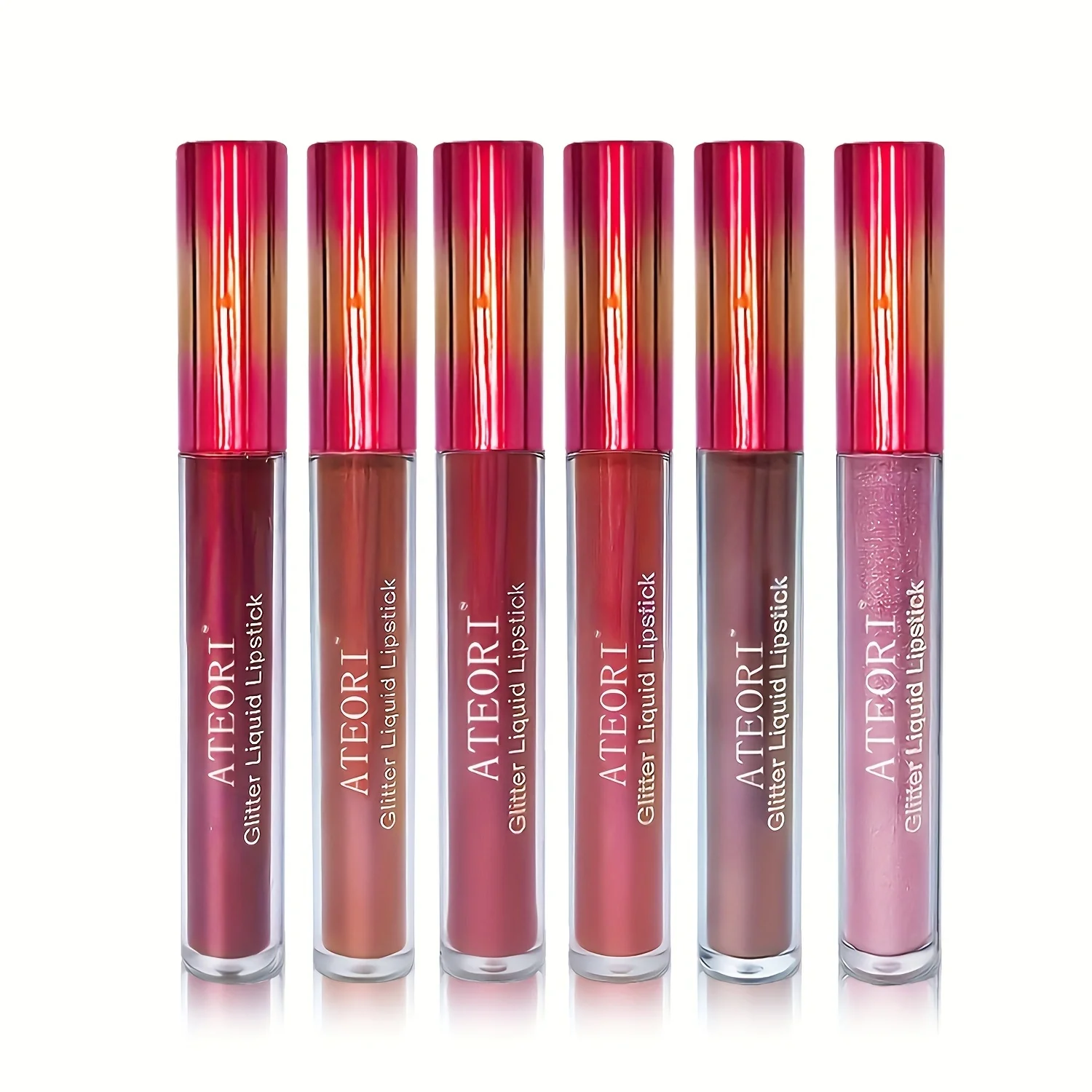 6-Piece Set Of Diamond Lip Gloss Lipstick, With A Sip Of Illusion, Sparkling Pearl, Sparkling Lip Gloss