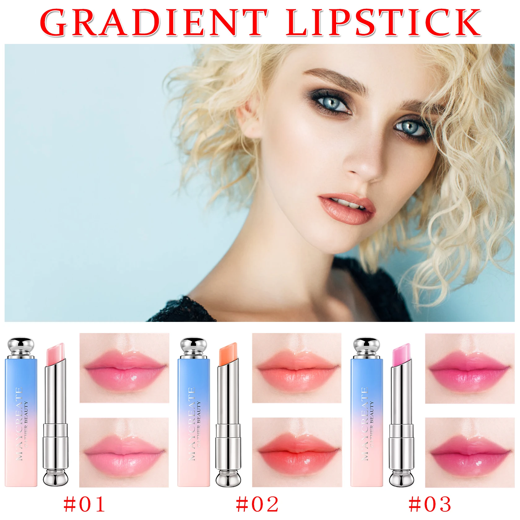 3 szt. Balsam do ust zmieniający kolor, koreańska magiczna pomadka zmieniająca kolor, tint do ust zmieniający kolor, błyszczyk z efektem tintu, długotrwały
