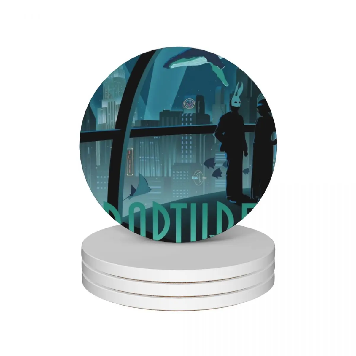 

Bioshock Rapture Poster Ceramic Coasters (Set of 4) tile set cute kawaii ceramic stand Coasters