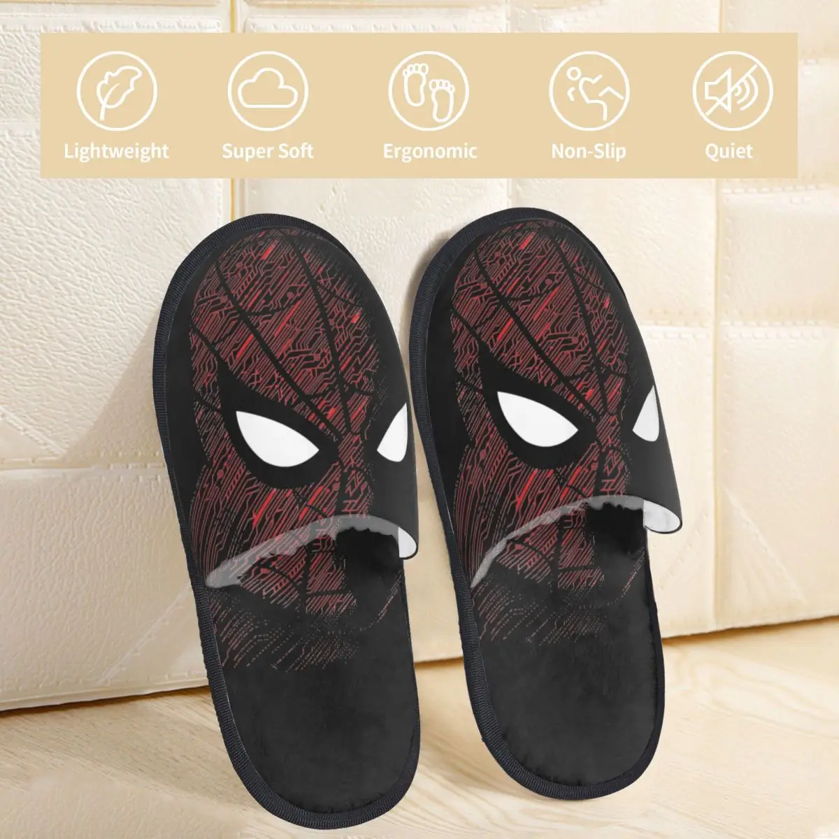 Spider Man Indoor Slippers with Memory Foam Slipper Gift for Unisex House Shoes with Anti-Skid Sole