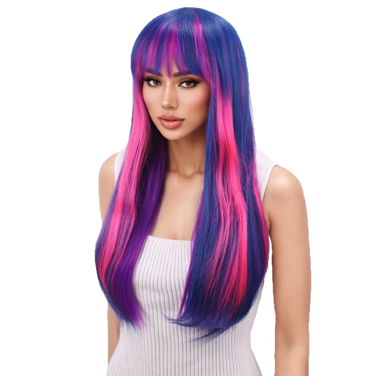 Fashion Synthetic Long Wavy Wig for Women Natural Voluminous Curly Hair Cosplay Daily Party Costume Hairstyle Face Shaping