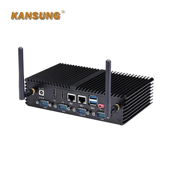 Desktop Barebone 6 COM RS232 industrial Linux computer thin client Intel Pentium Broadwell 3805U processor fanless Mini PC