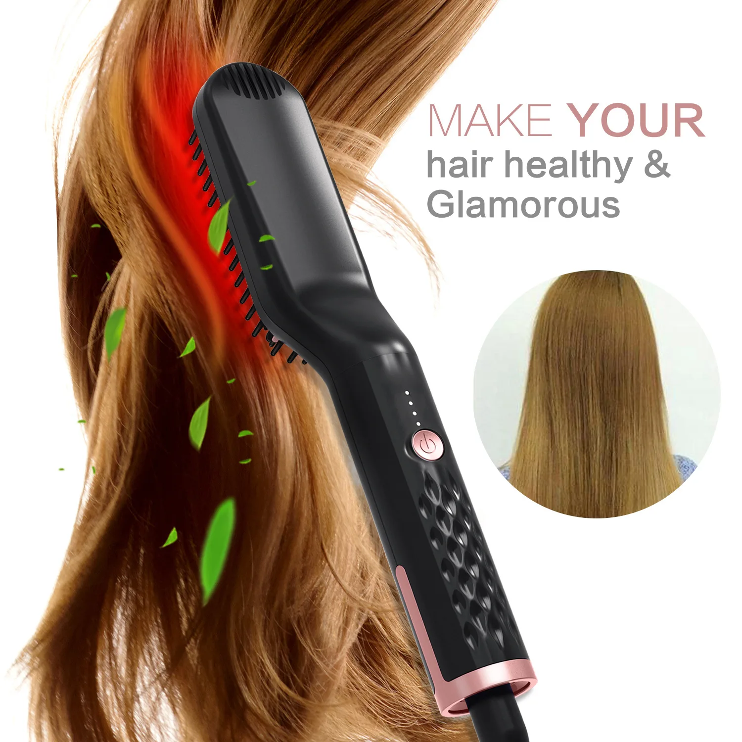 Anion Beard Straightener Curler Men Hot Hair Comb Brush Ceramic PTC Heating Beard Straightening 2 in 1 Antiscald Styler Tools view 4
