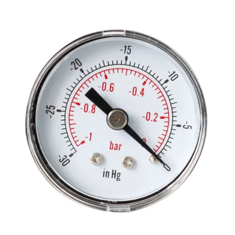 Dial Type Vacuum Pressure Gauge Back Mount Connection 1/8 BSPT Vacuum Gauge 0 30 0 & 1 Bar Used for Industrial