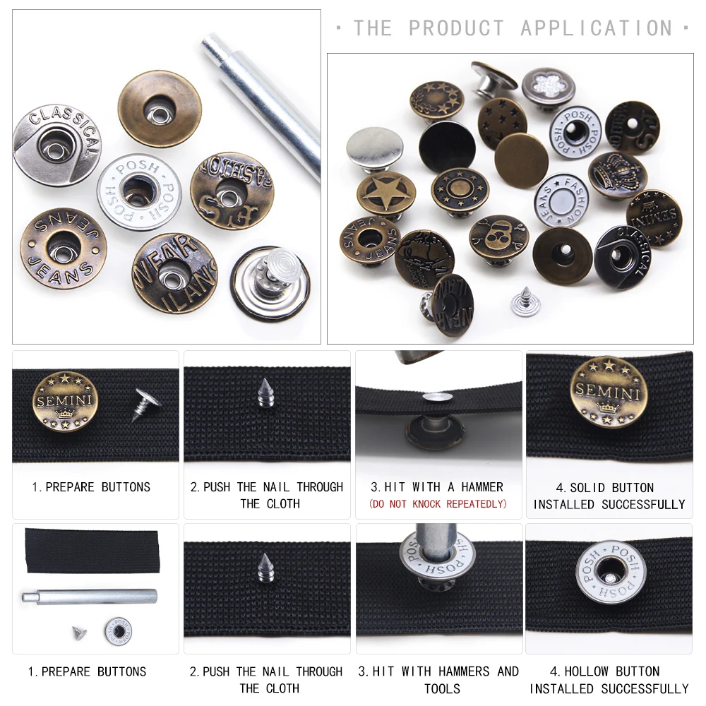 Jeans Buttons 10pcs/ lot 17mm Bronze Fashion Hollow Metal Brass Shank Button For Garment pants sewing clothes Accseeories