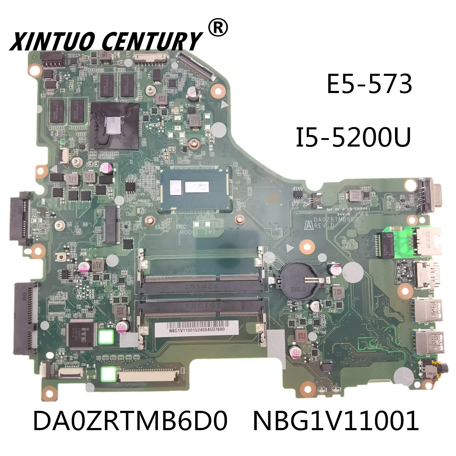 

DA0ZRTMB6D0 NBG1V11001 For Acer Aspire E5-573 E5-573G Motherboard I5-5200U CPU GT920M/940M 2G DDR3 100% Test Work