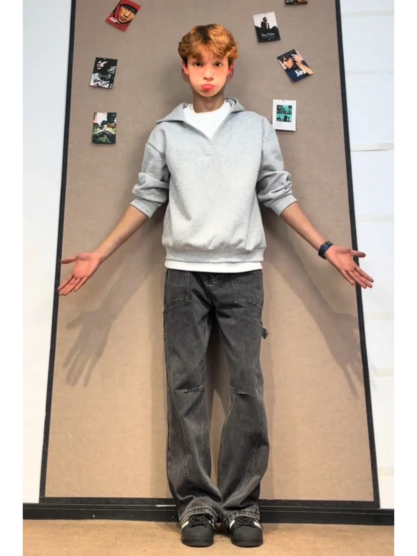 

American Sle Slant Cut Deconstructed Jeans Men's Spring High Sensation Slimming Flared Workwear Pants Cleanfit Trousers