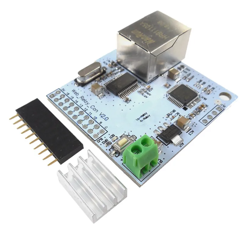 8-канальный релейный модуль Ethernet ENC28J60/W5100 — сетевой коммутатор управления 5 В для проектов Интернета вещей 8-канальный релейный модуль Ethernet ENC28J60/W5100 — сетевой коммутатор управления 5 В для проектов Интернета вещей