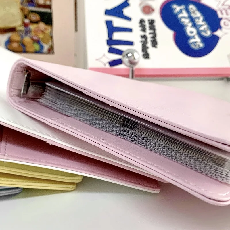 MINKYS Kawaii Candy Color A5 PU Leather Kpop Photocards Collect Book Photo Cards Album Storage Book School Stationery