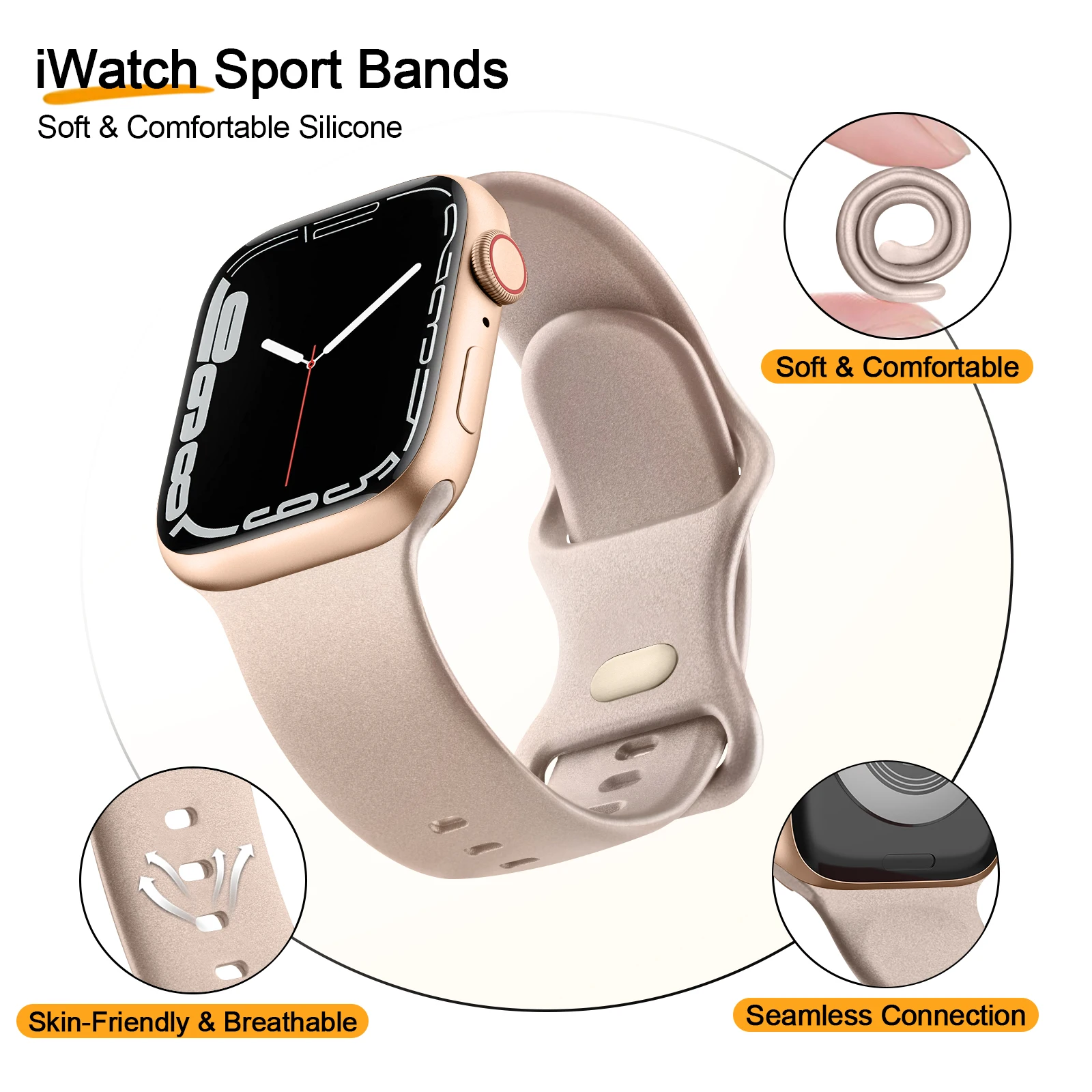 Soft TPU Band For Apple Watch Ultra 49mm 8 7 41mm 45mm Strap Bling Wristband For iWatch 6 5 4 3 2 1 SE 38mm 42mm 40mm 44mm Band