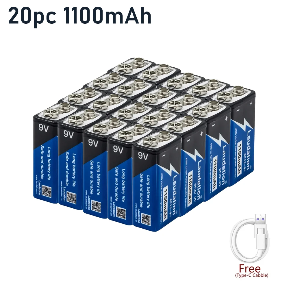 

Special Offer 9V 1100mAh Li-ion Rechargeable Micro USB Batteries 9 V Lithium for Multimeter Microphone Toy Remote Control