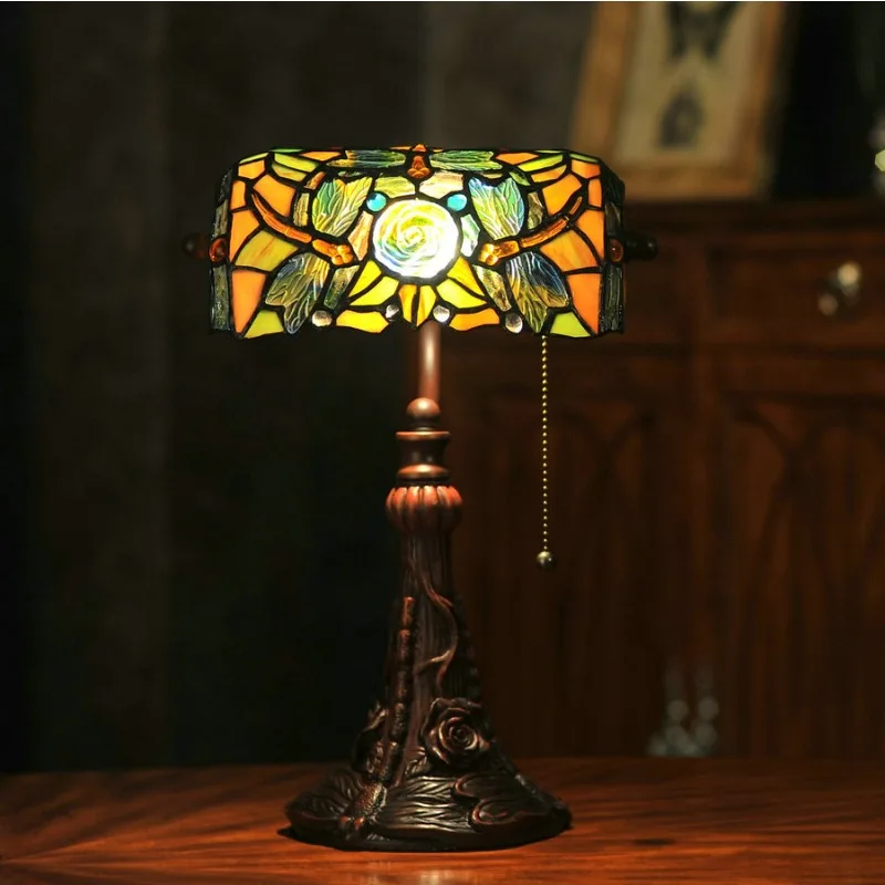 10 inch desk lamp, study decorative lamp, office table lamp, dragonfly rose bank lamp