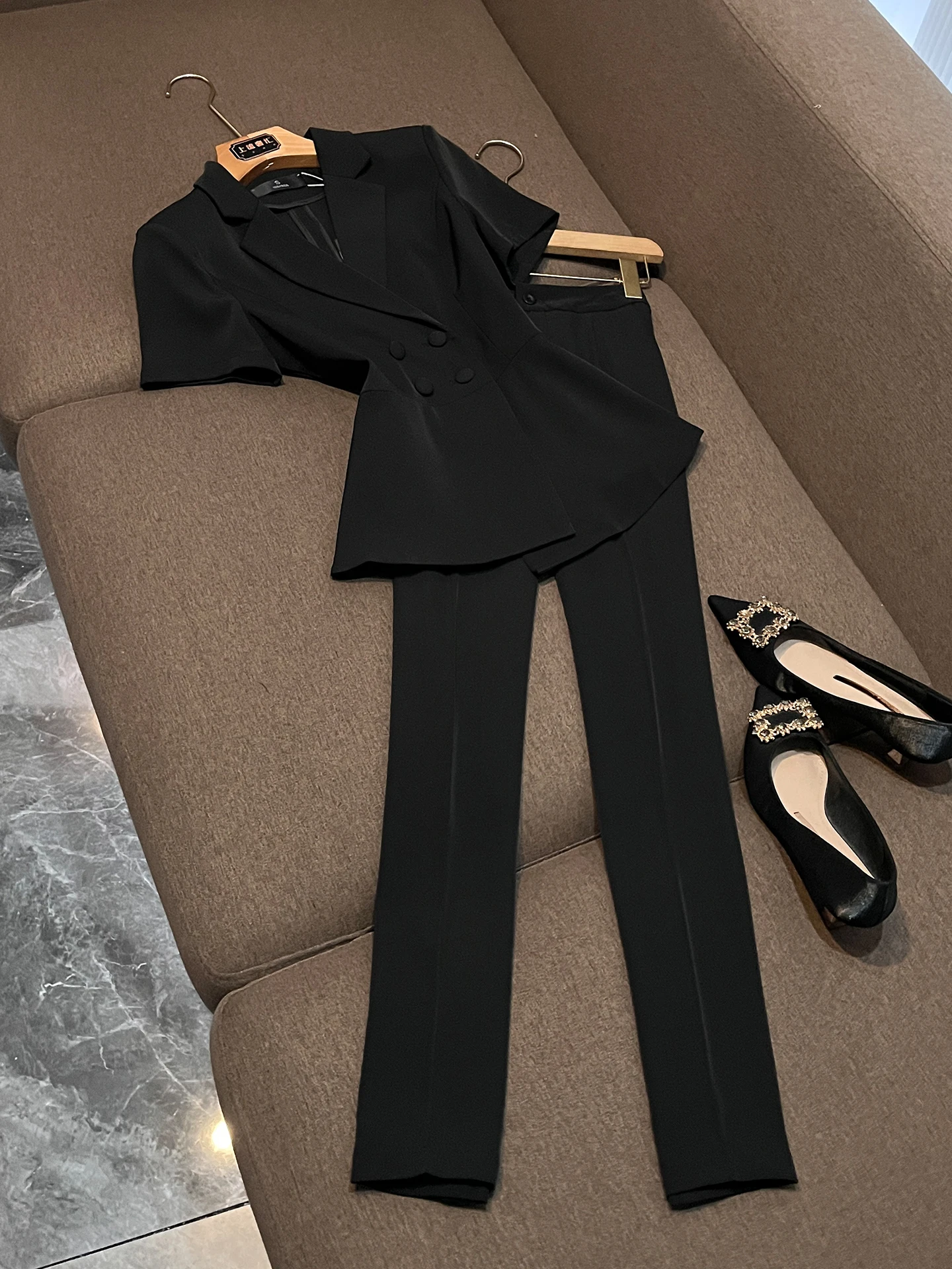 

Short Sleeve Professional Suit Set for Women Summer New Style Front Desk Reception Manager Workwear Jewelry Store Uniform