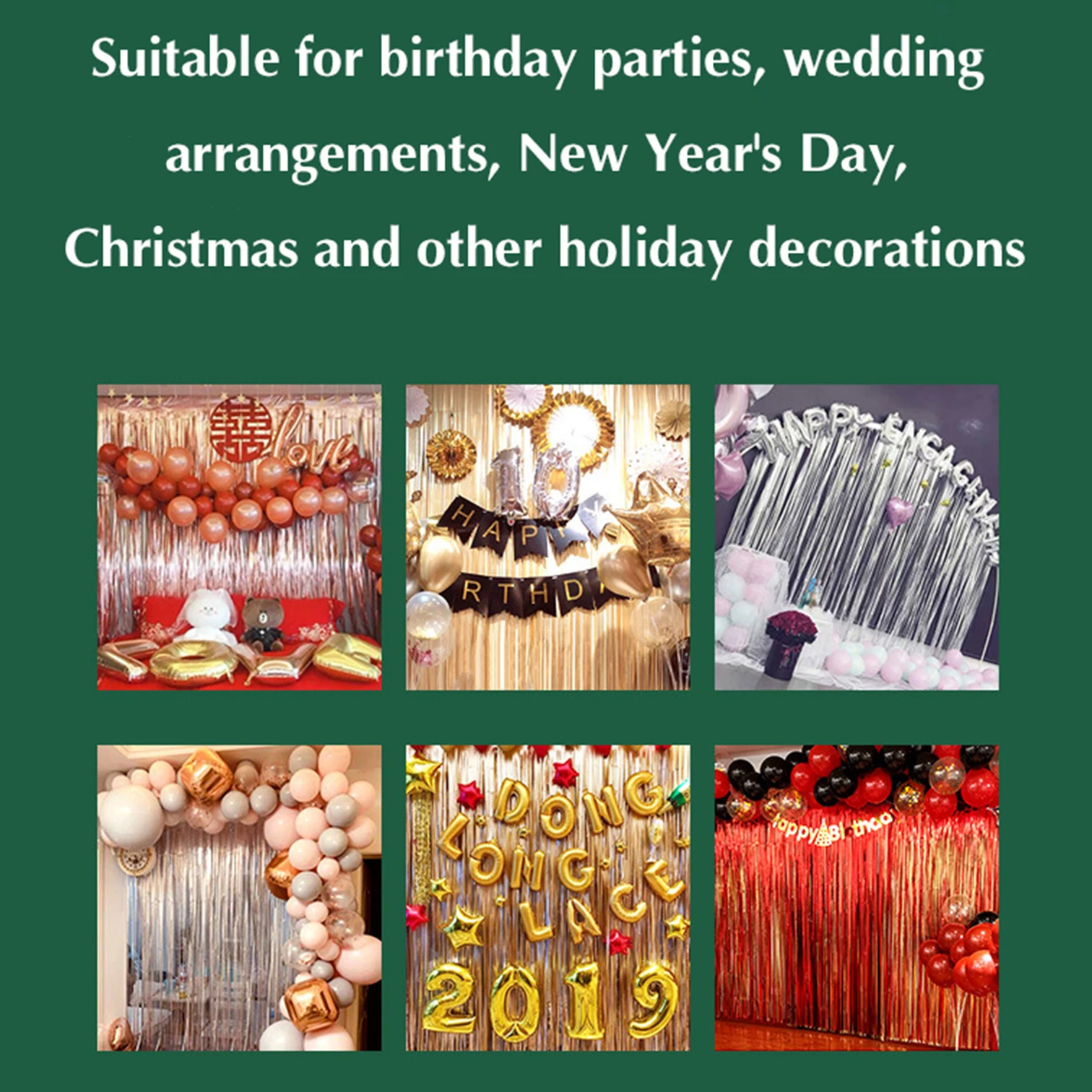 Advanced Birthday Party Decorations Backdrop Wall Foil Tassel Fringe Curtain Kids Adult Photo Booth Baby Shower Party Supplies
