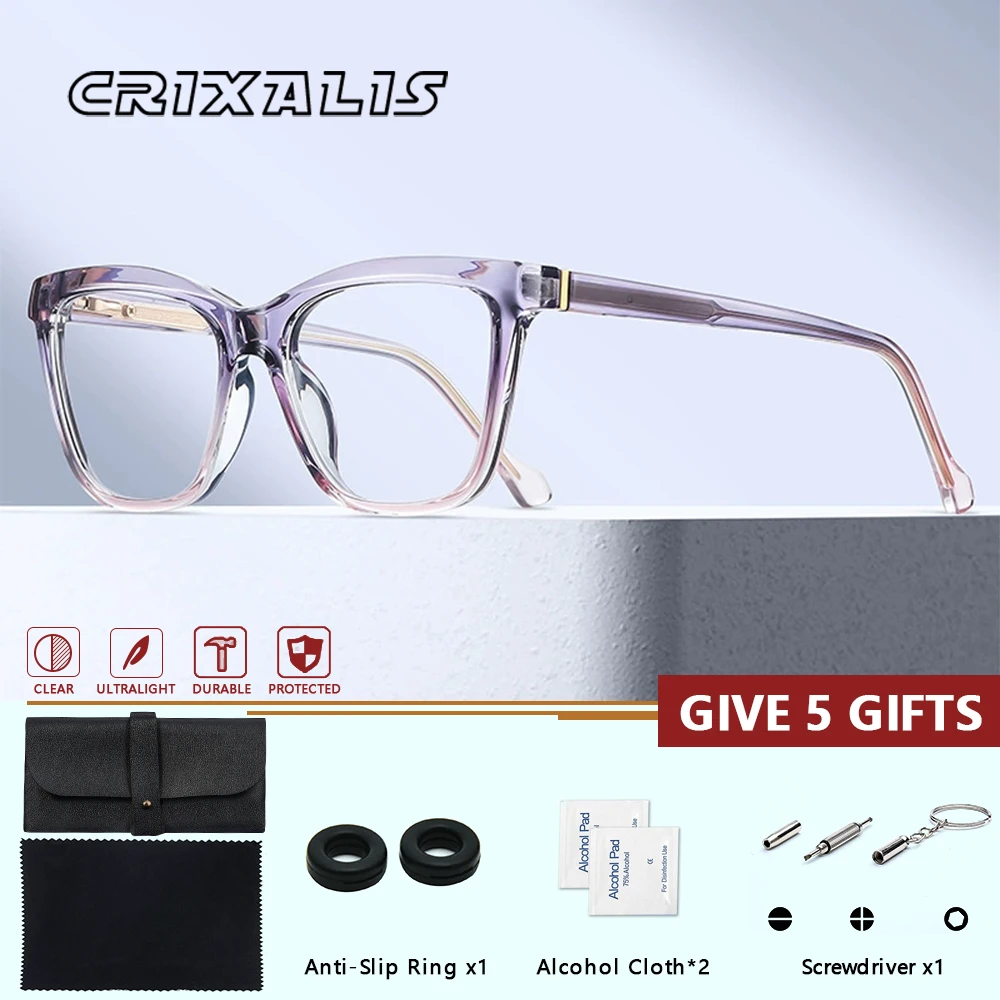 

CRIXALIS очки по рецепту для женщин, классические квадратные фотохромные антибликовые линзы, женские очки с пружинными шарнирами