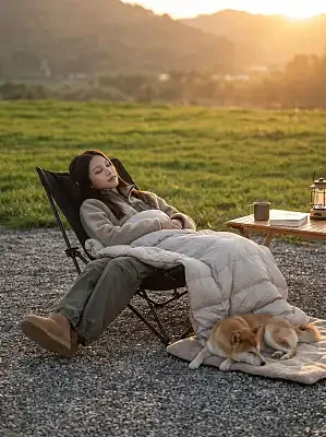 Blackdog Campingstuhl mit Kissen, Liegestuhl für Büro, Nickerchen, Zuhause, Outdoor, Klappbarer Stuhl für Strand, Angeln, Reisen – Detail 8